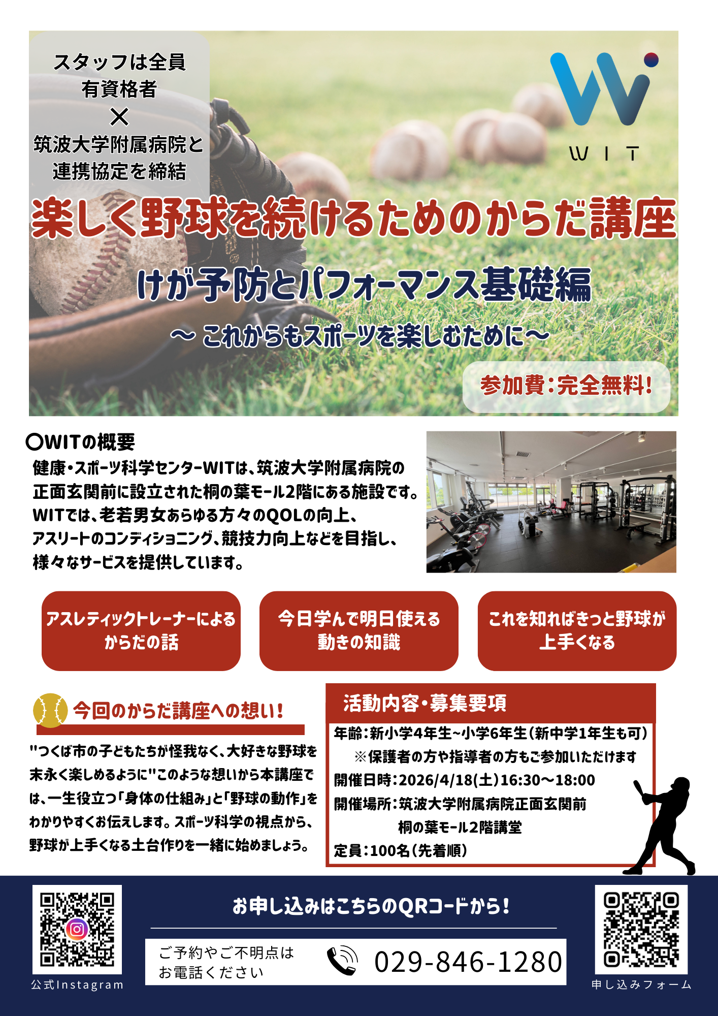 WIT,野球,セミナー,からだ講座